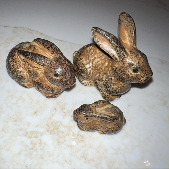 Vintage OMC Otagiri Japan Mini Ceramic Bunny Figurines - Picture 3 of 16